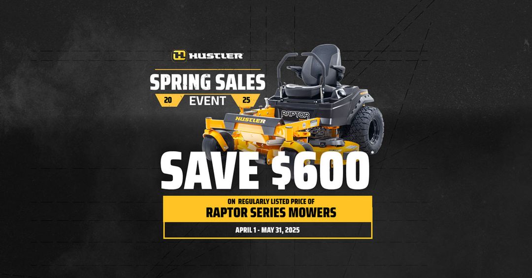 You are currently viewing SAVE $600 on regularly listed price of RAPTOR SERIES MOWERS