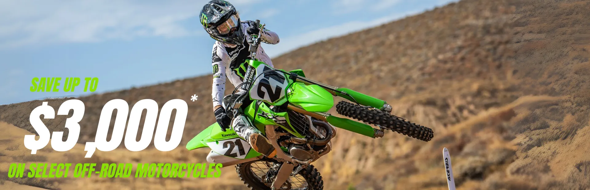 Read more about the article SAVE UP TO $3,000 on select OFF-ROAD MOTORCYCLES
